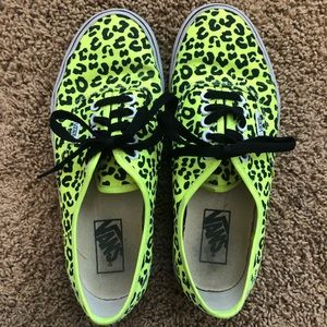 Neon yellow cheetah vans